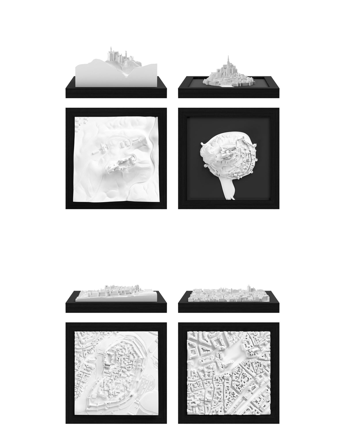Fairytale Set: Neuschwanstein, Mont Saint Michel, Carcassonne, Prague - Old Town CUBE 3D city models - CITYFRAMES